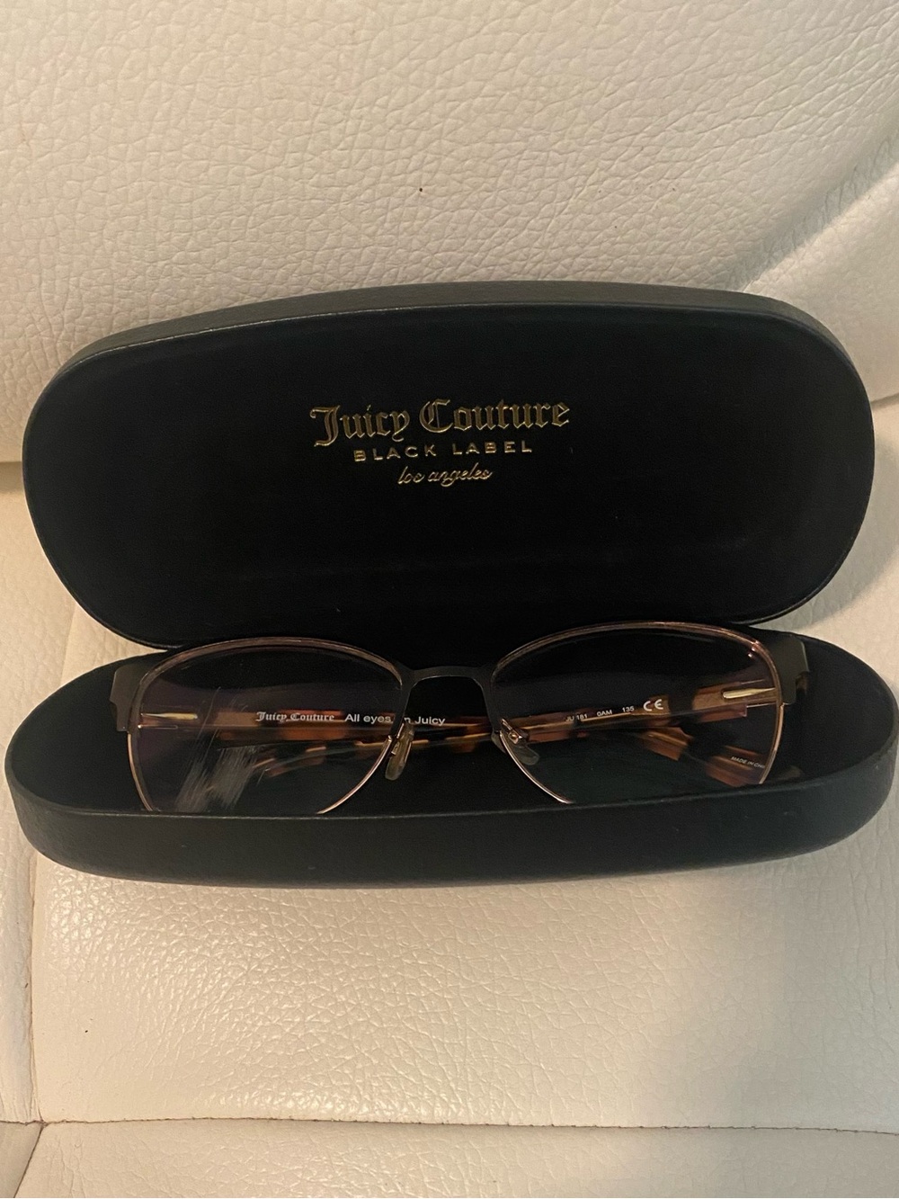 Women's Juicy Jouture Brown and Gold Tortoiseshell Eyewear with Case